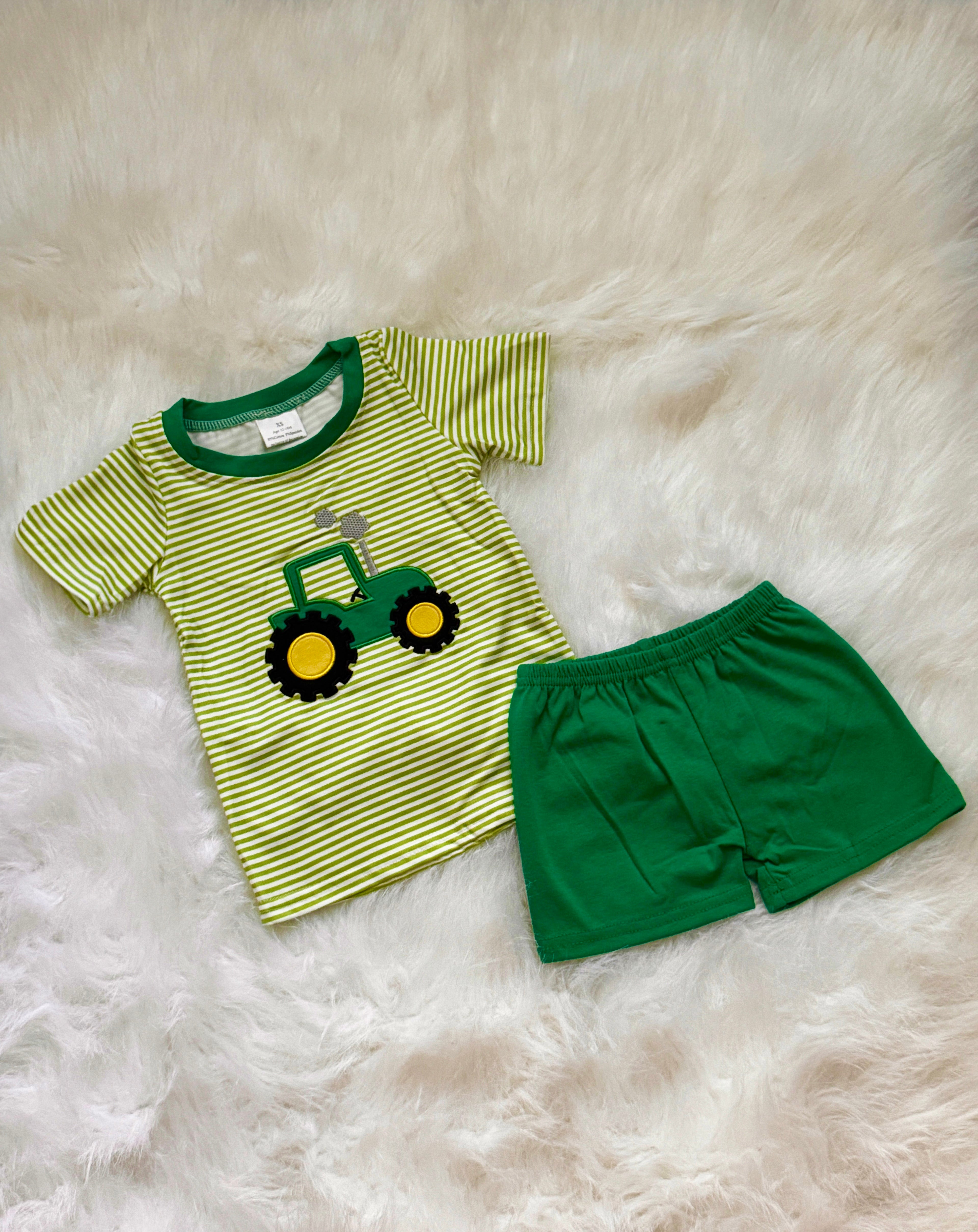 Boys Two-Piece Tractor Short Set