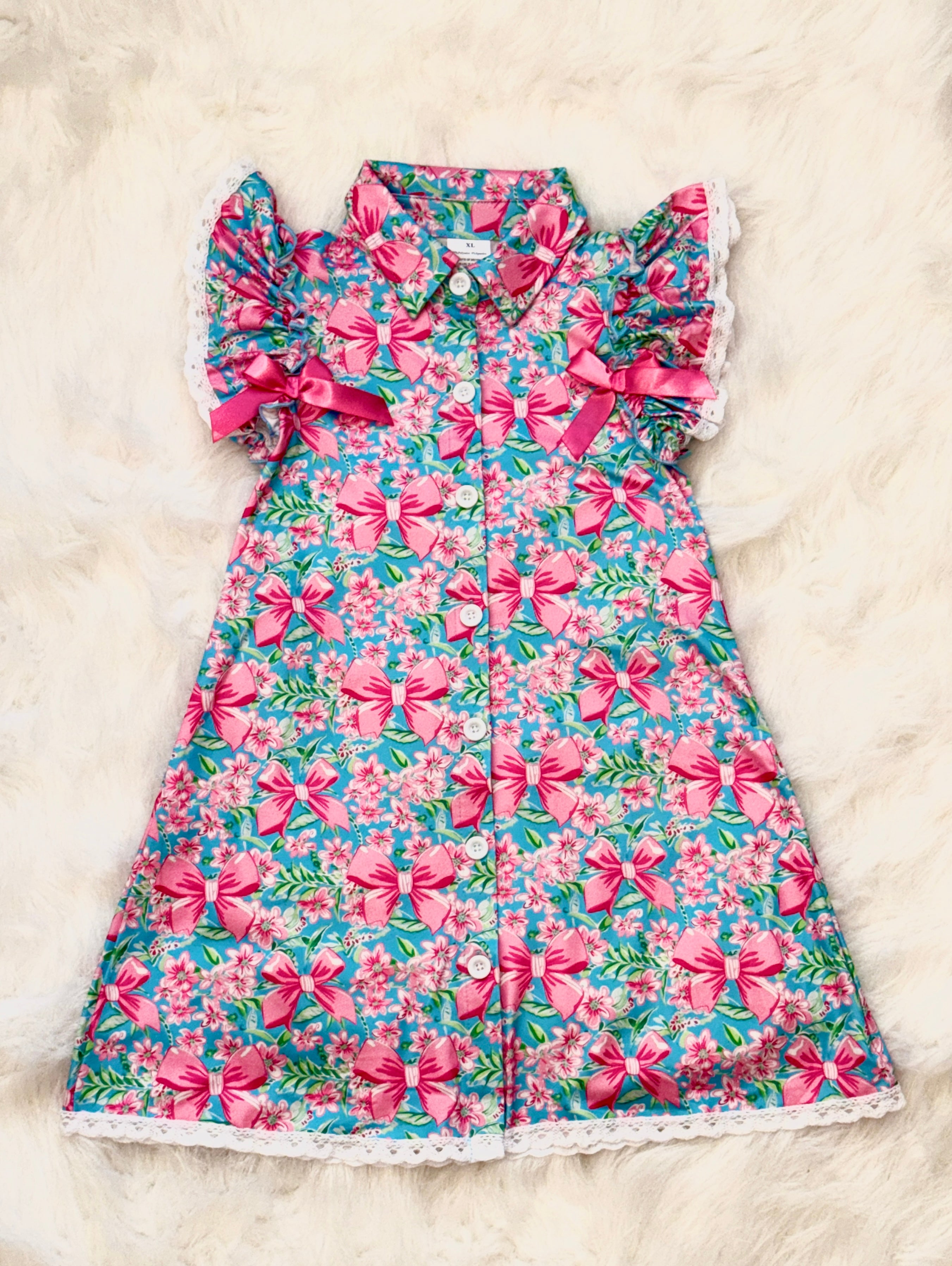 Spring Floral Bow Dress